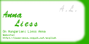 anna liess business card